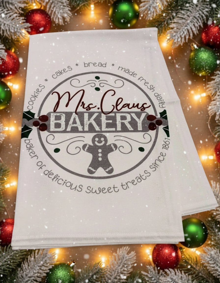 Mrs Claus Bakery Flour Sack Towel