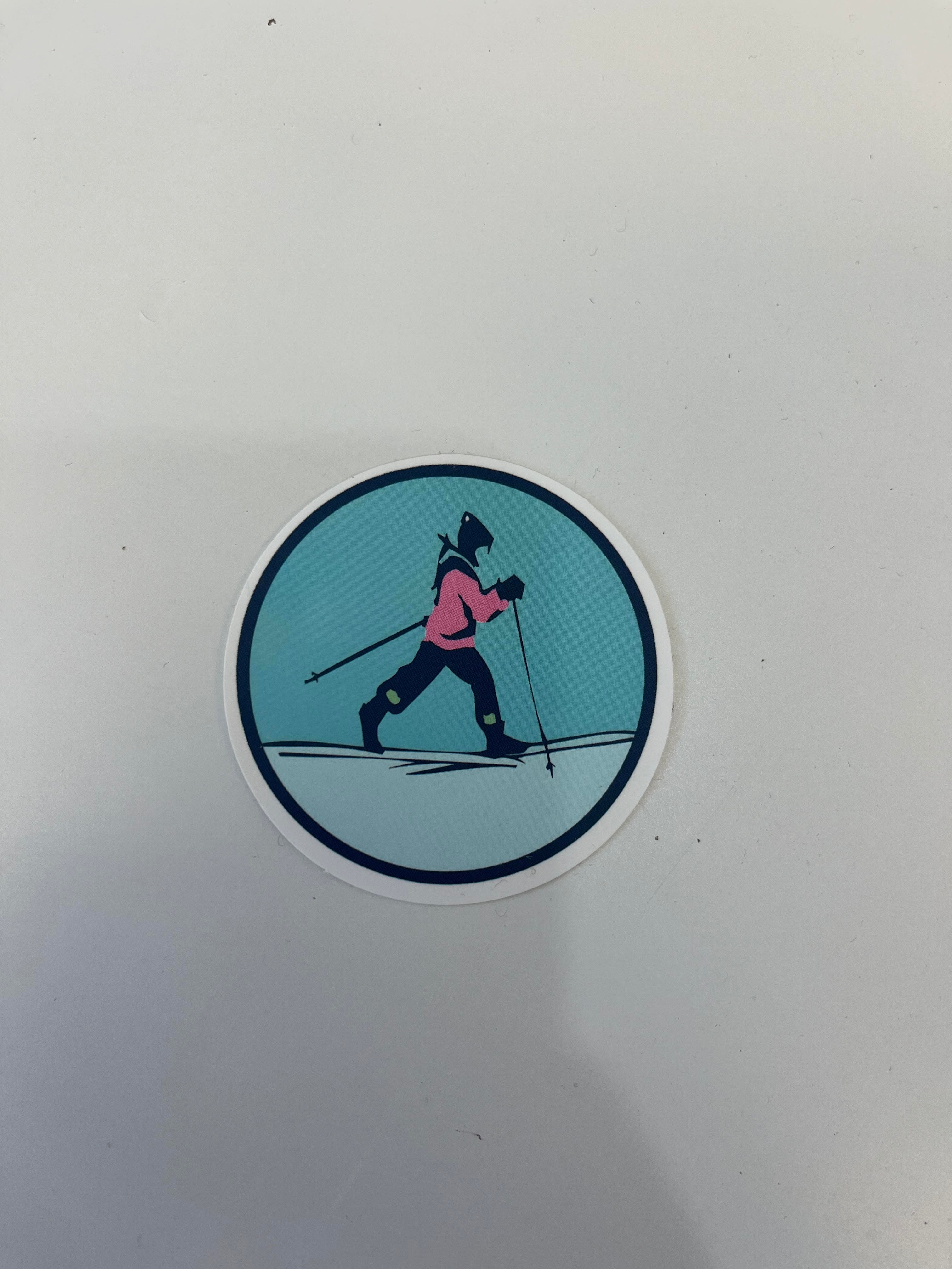 Cross Country Skiing Vinyl Sticker