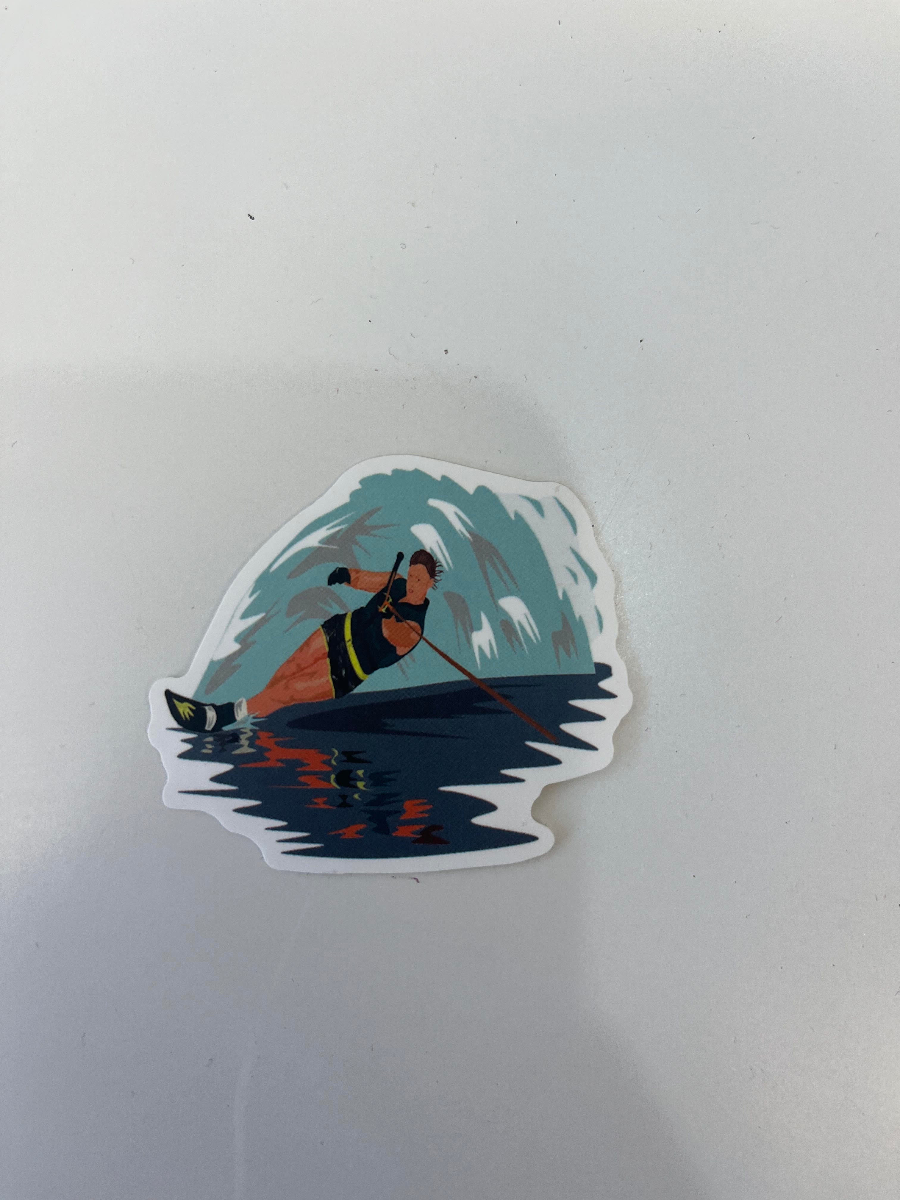 Water Skiing Vinyl Sticker