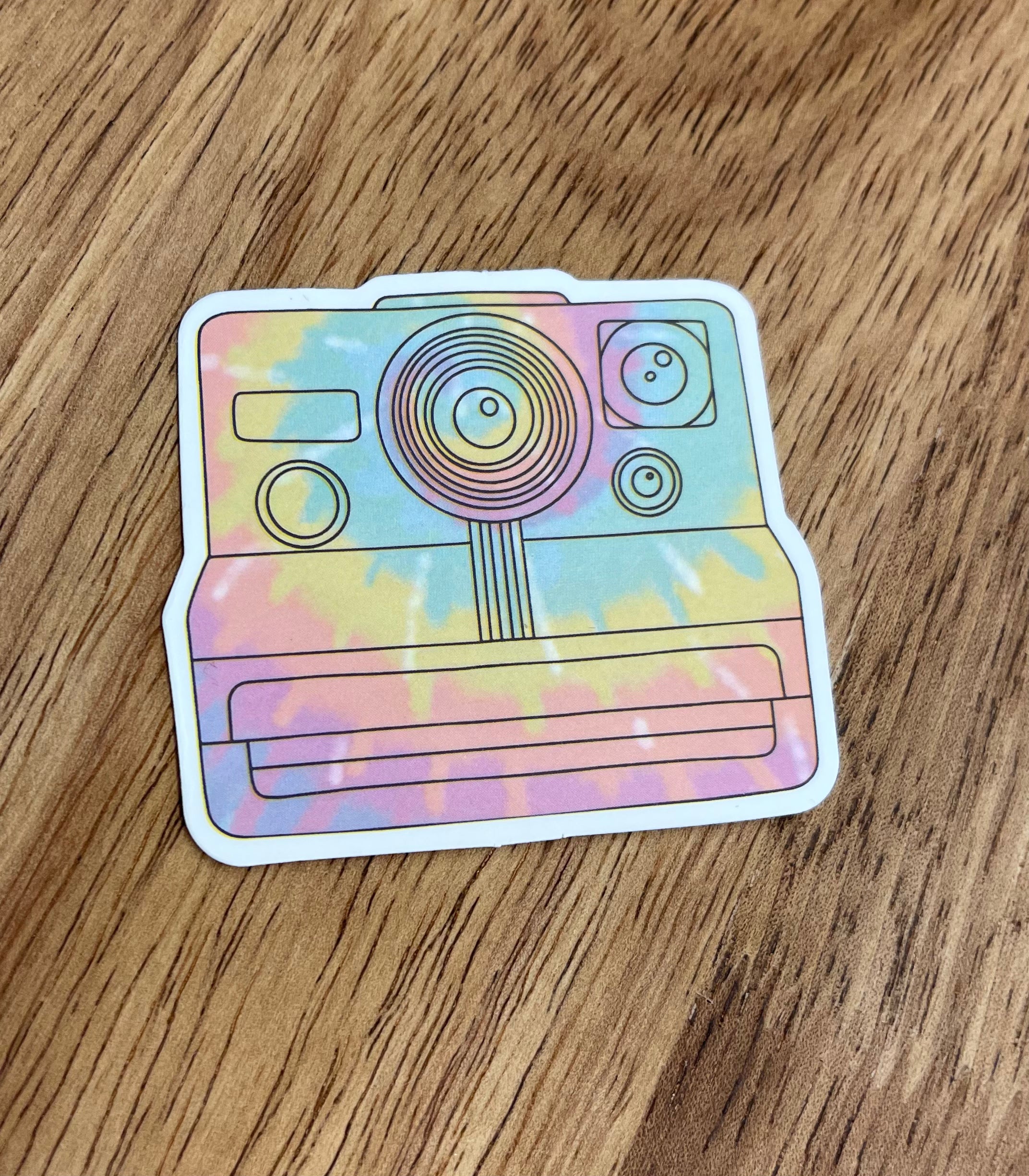 Tie-Dye Polaroid Camera Vinyl Sticker