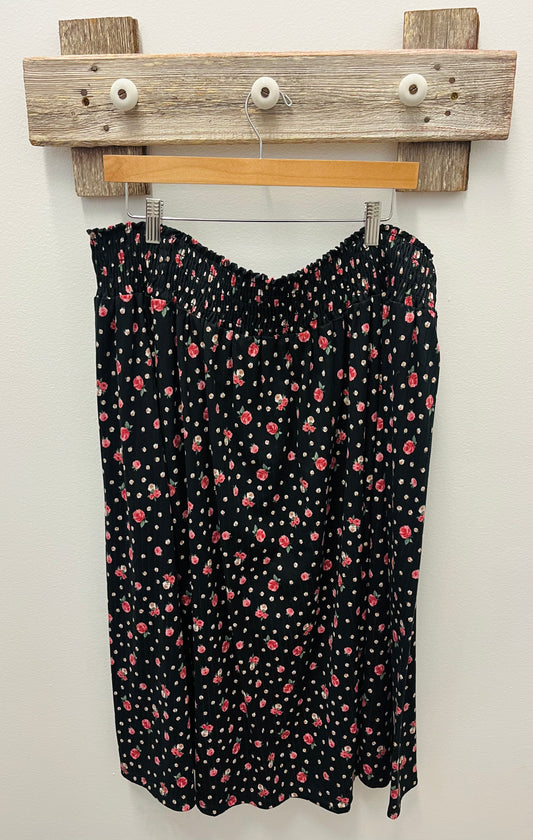 Black Floral Skirt