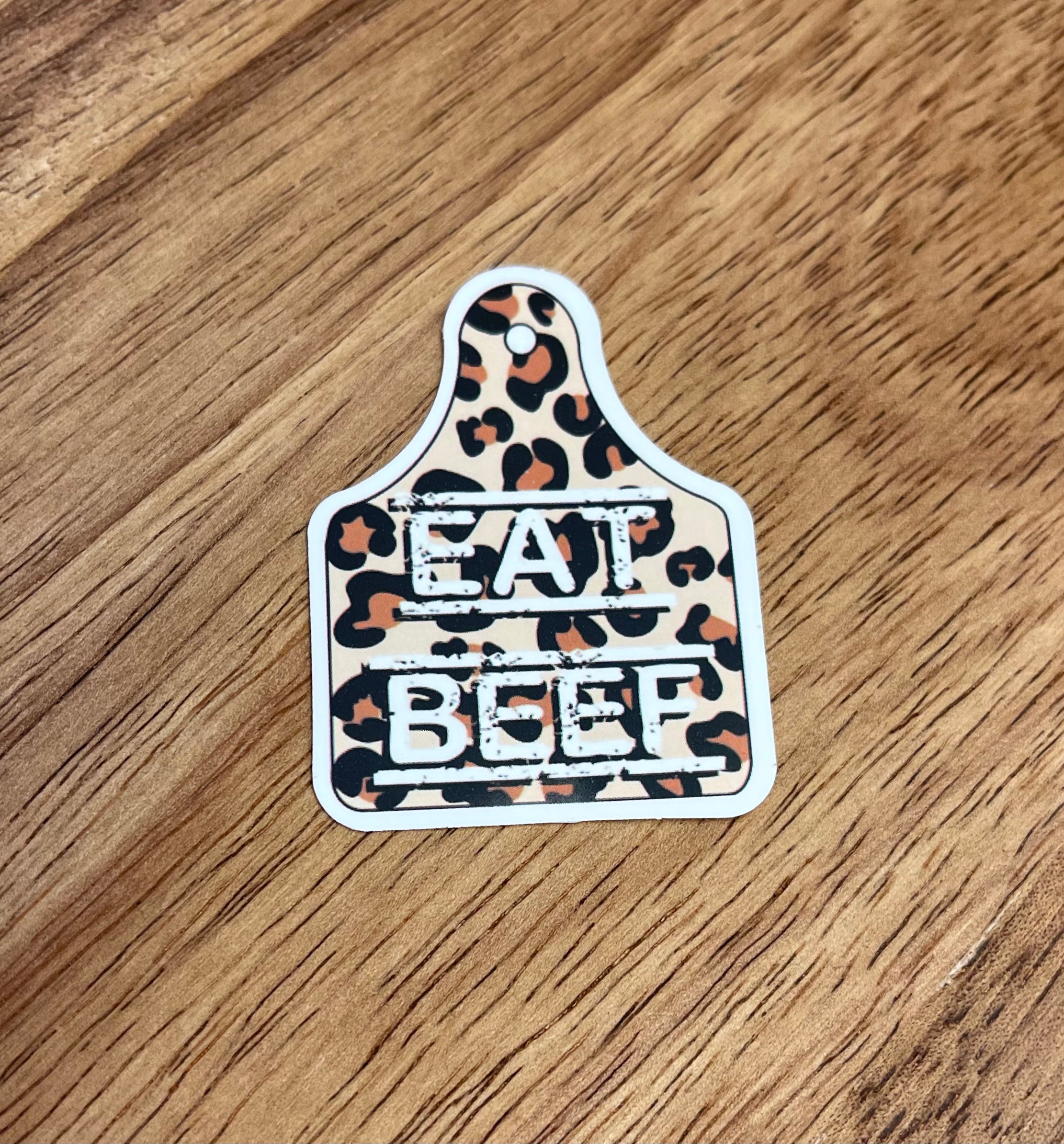 Eat Beef Cheetah Print Vinyl Sticker