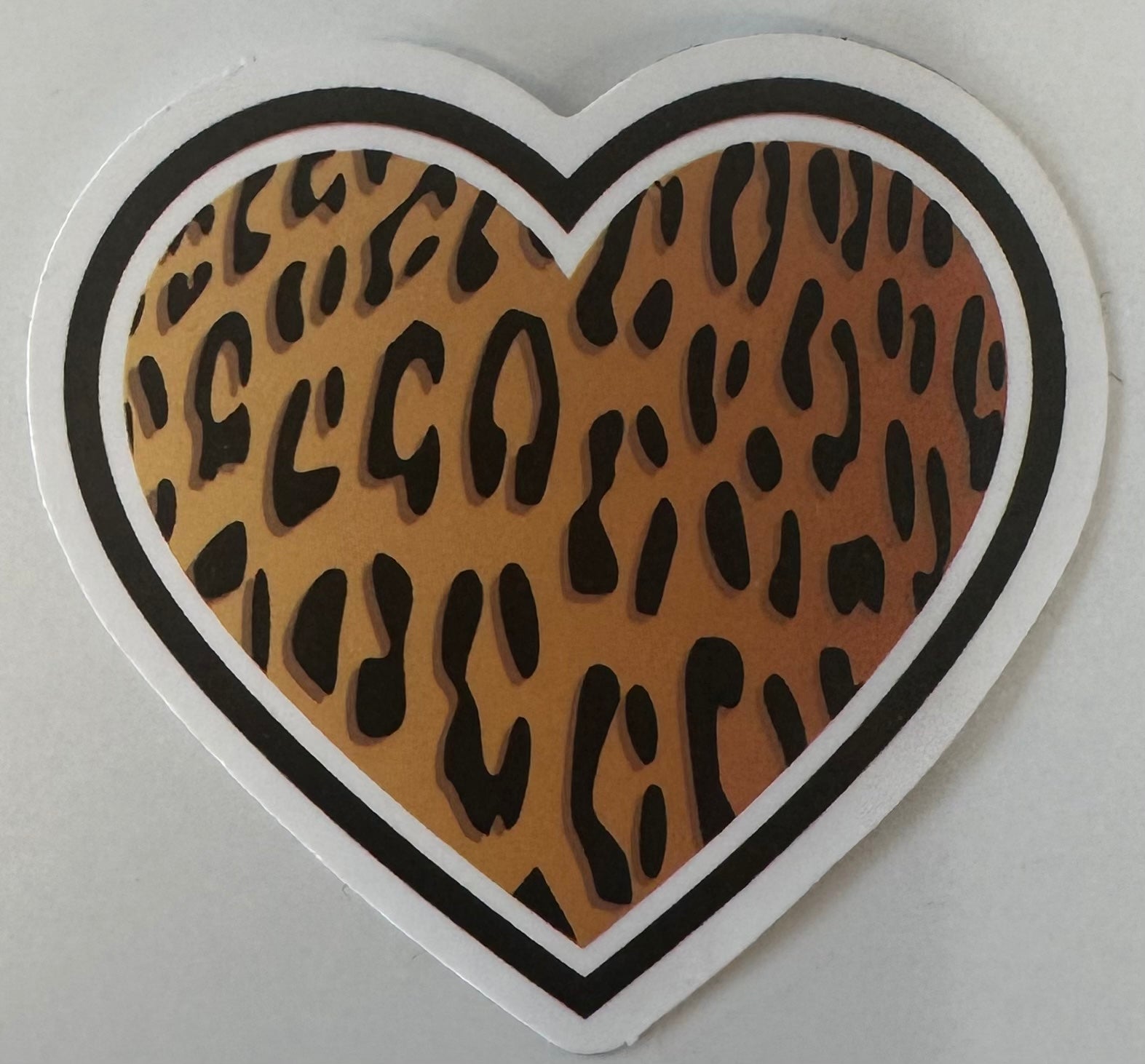 Leopard Heart Sticker