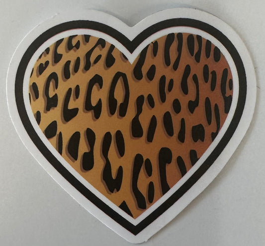 Leopard Heart Sticker