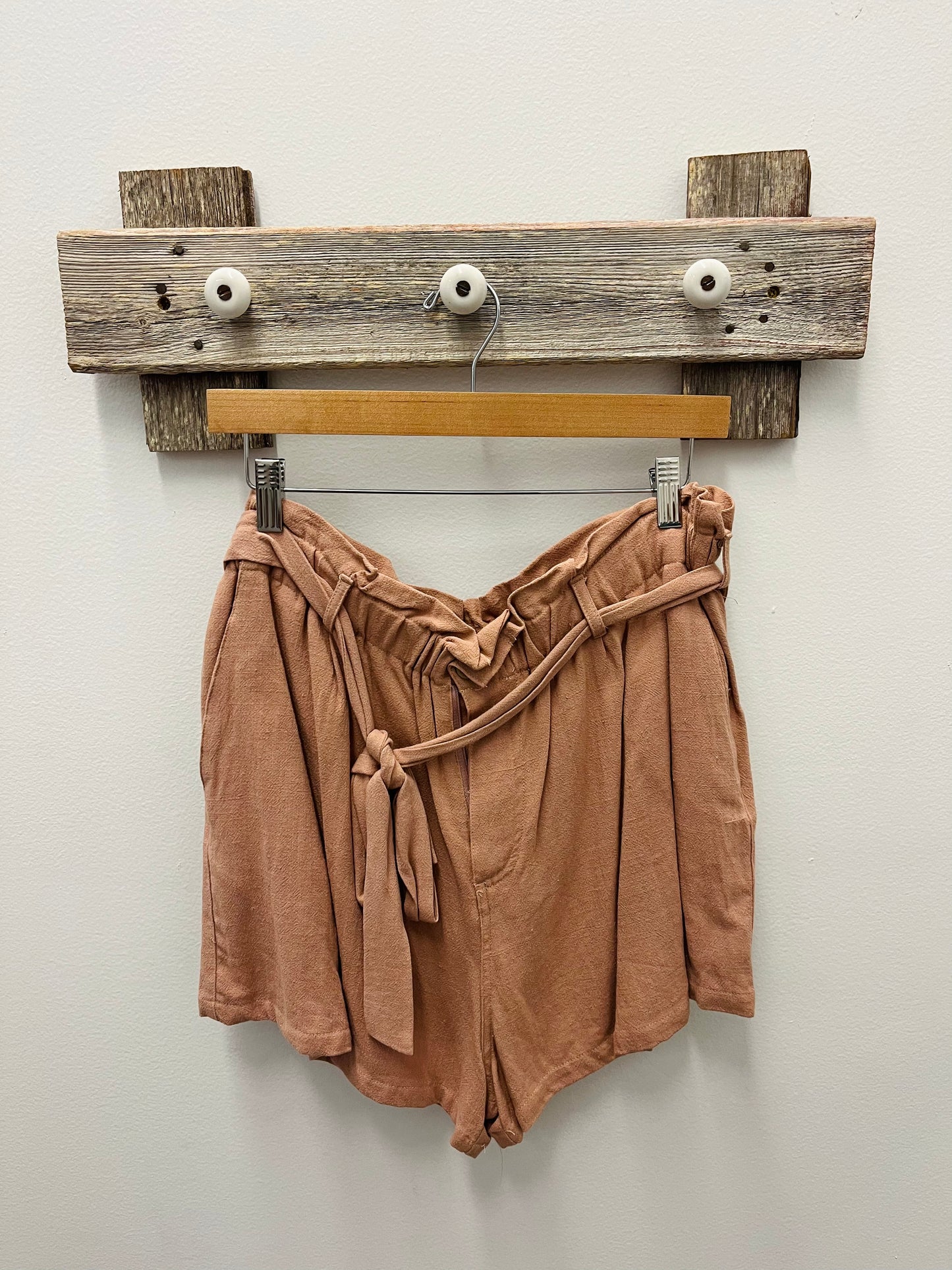 Belted Cinched Waist Shorts