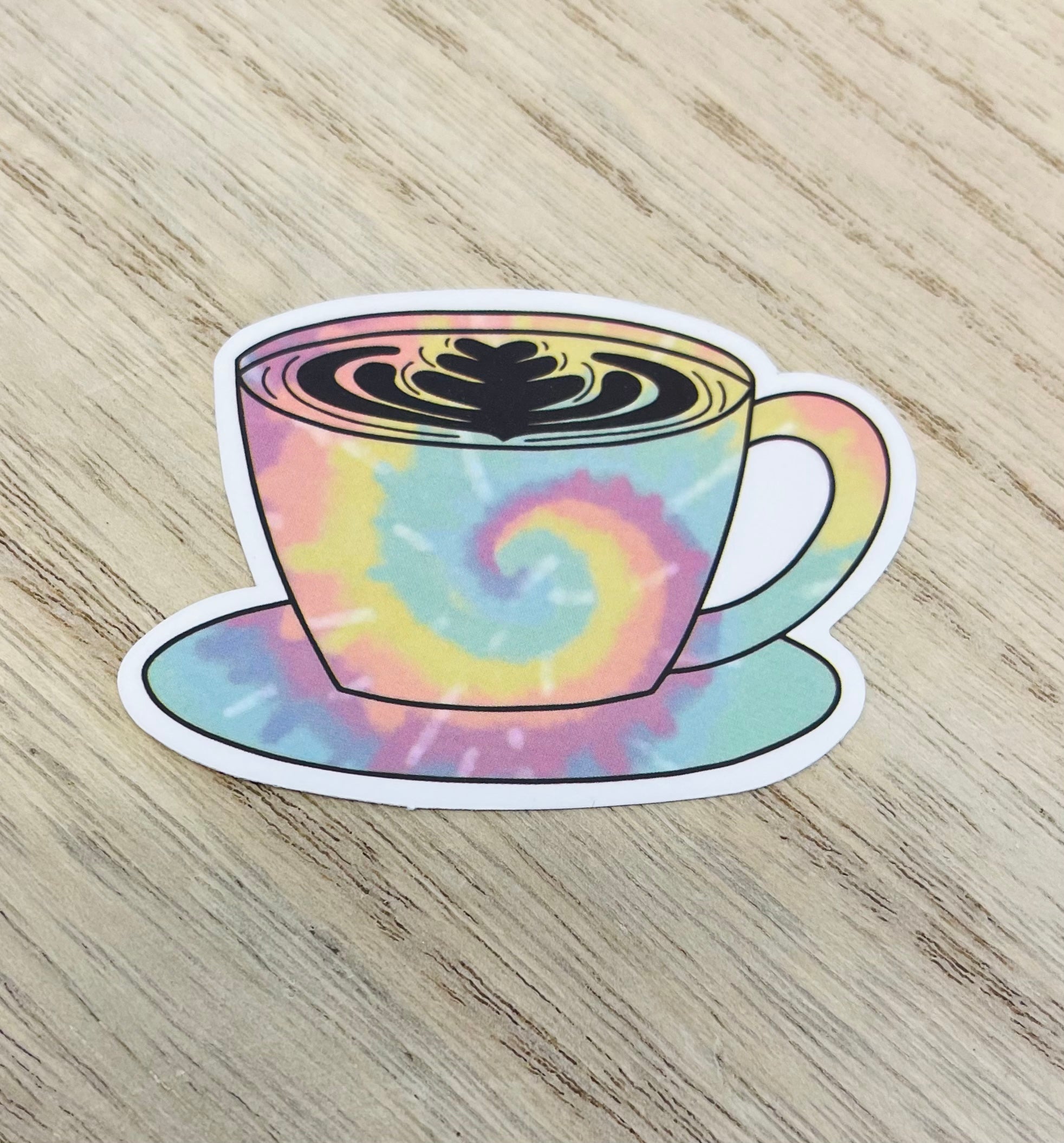 Tie-Dye Coffee Vinyl Sticker