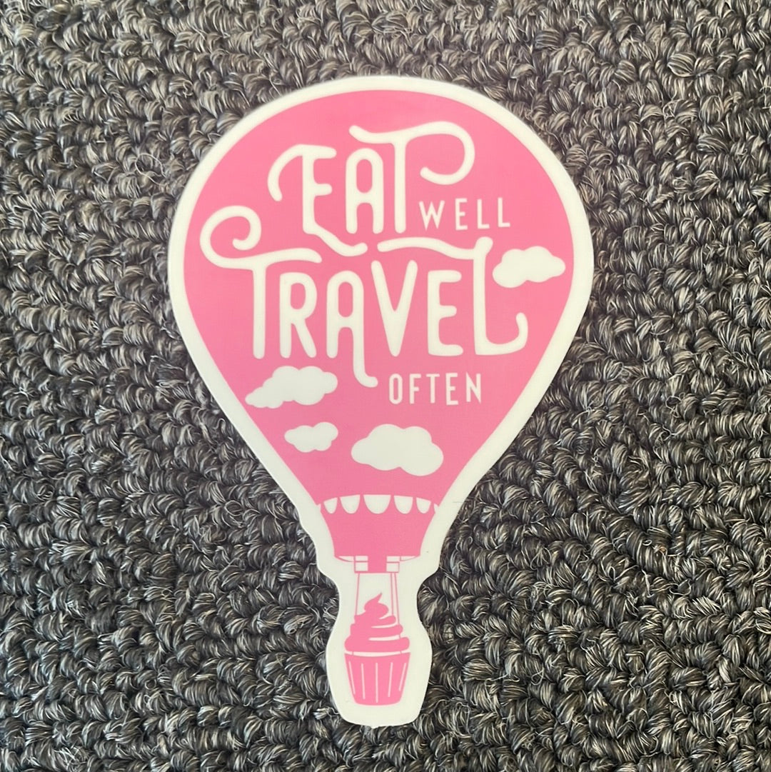 Eat Well & Travel Often Vinyl Sticker