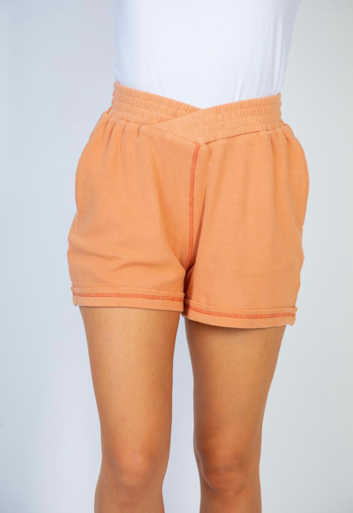 V-Criss Cross Apricot Lounge Shorts