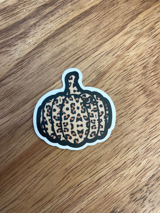 Cheetah Print Pumpkin Vinyl Sticker