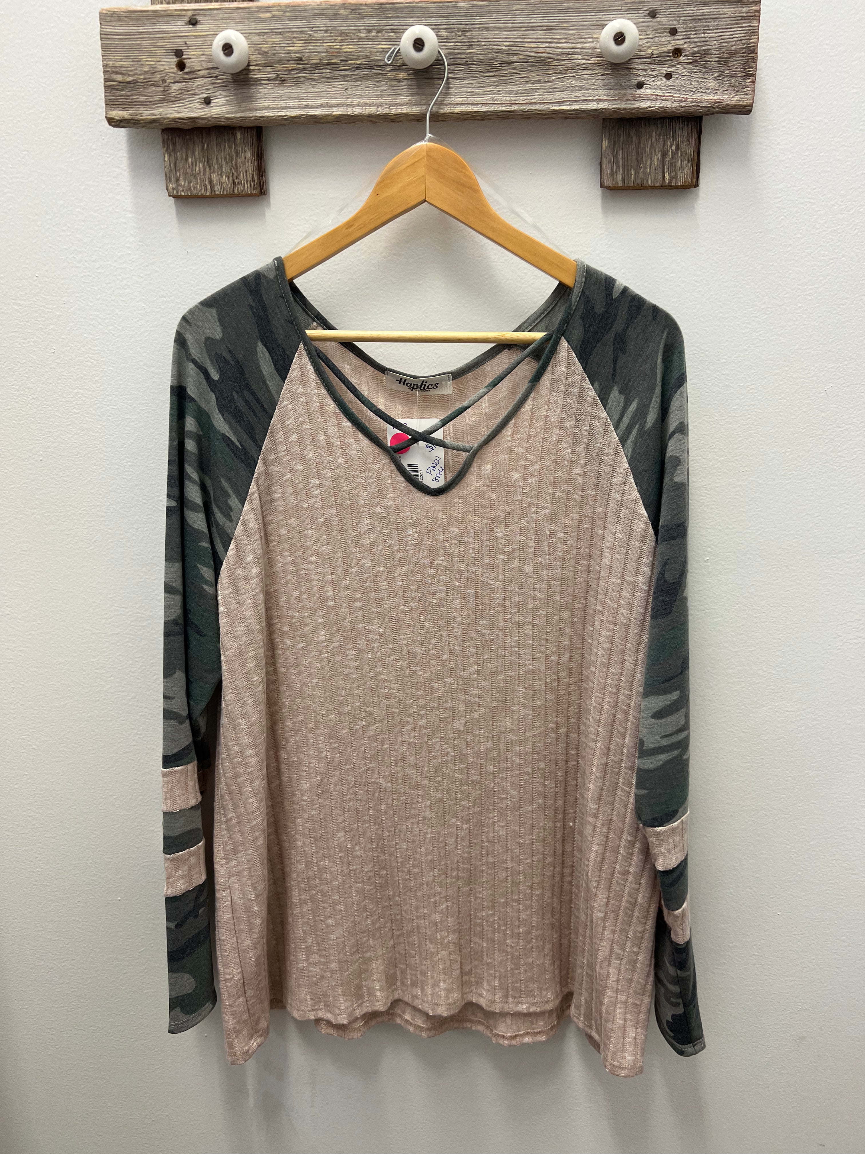 Long Sleeve Shirt with Camo Accents