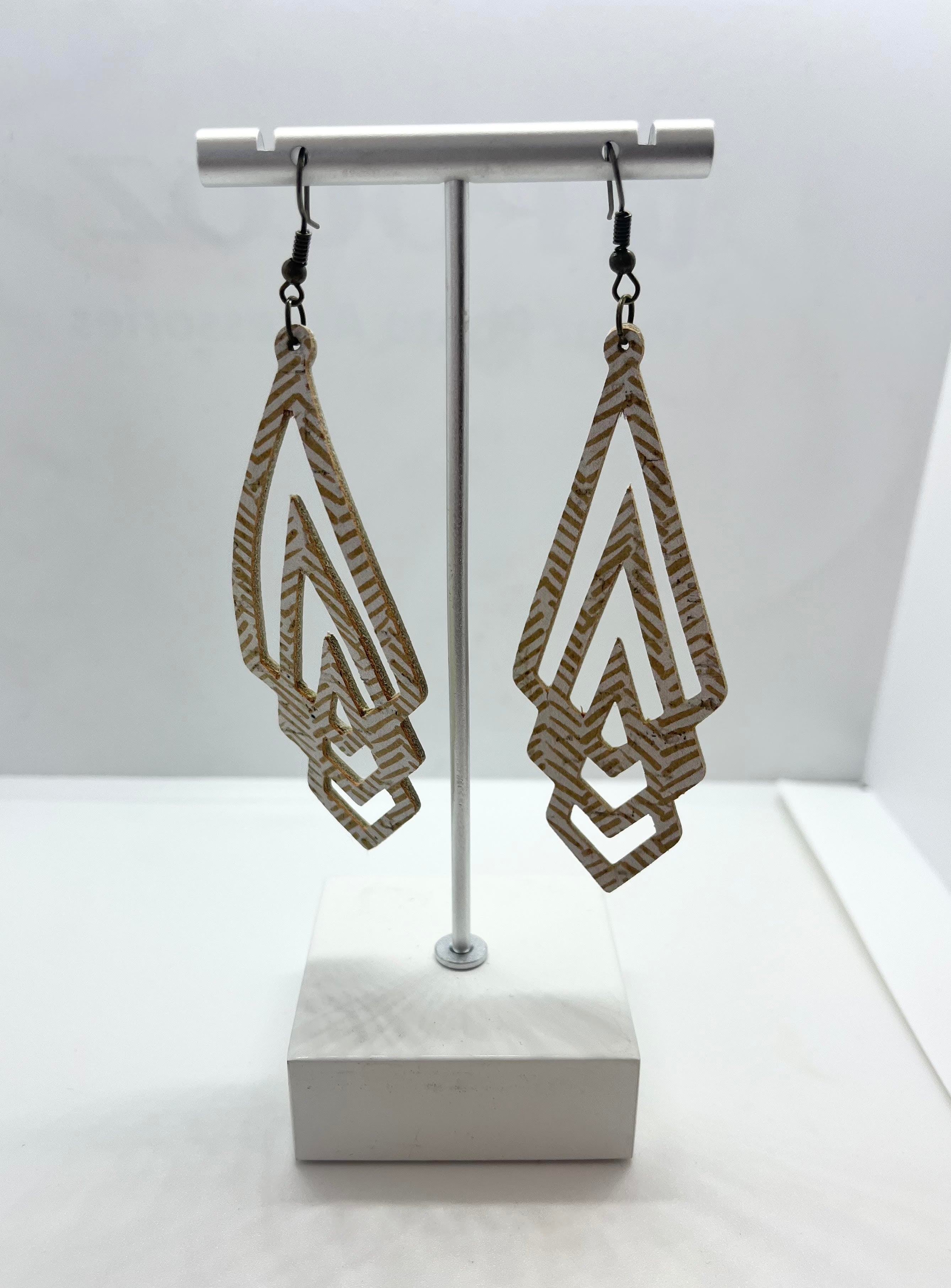 Leather Geo Cutout Earrings