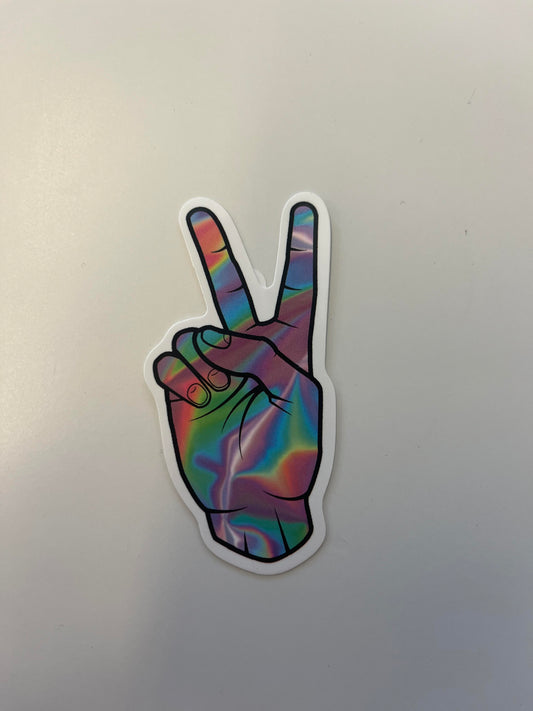 Holographic Peace Sign Vinyl Sticker