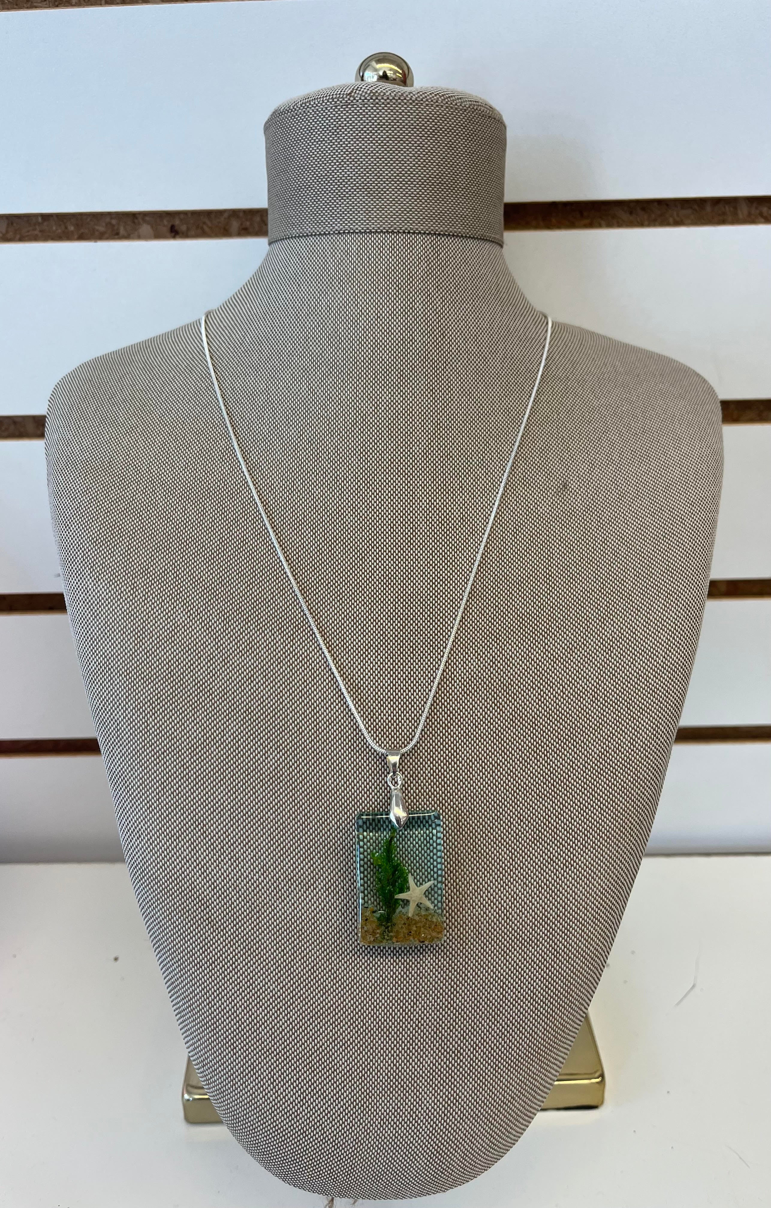 Rectangle Under the Sea Pendant Necklace