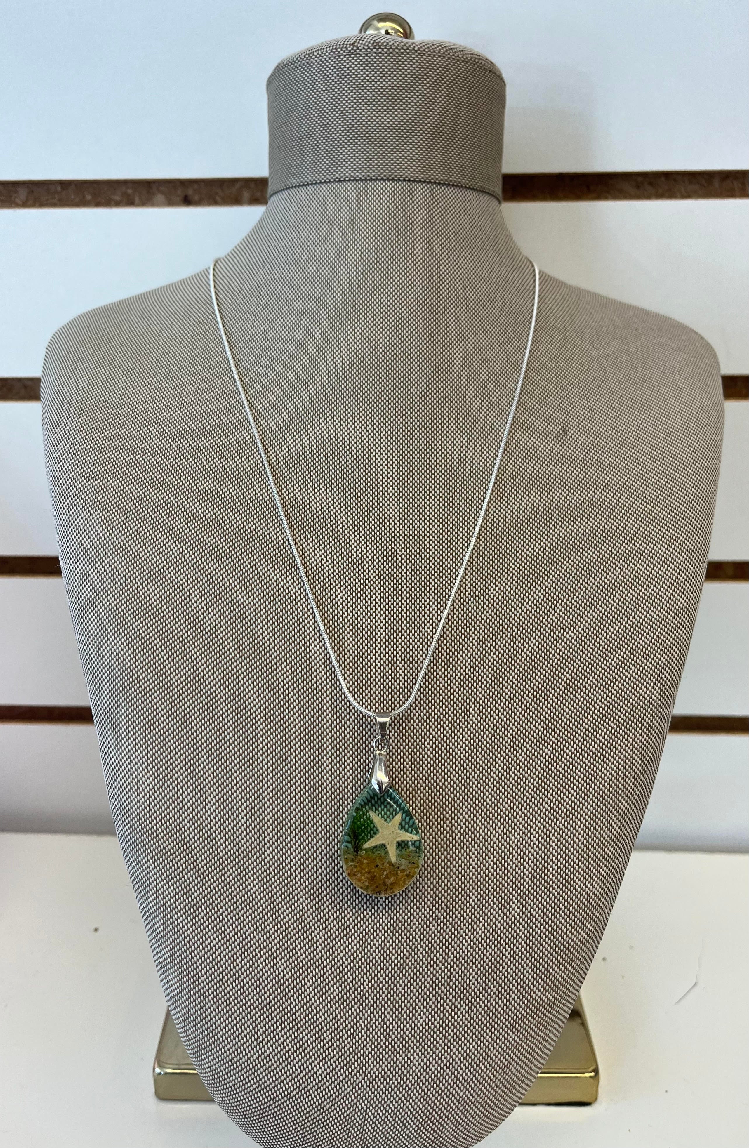 Teardrop Under the Sea Pendant Necklace