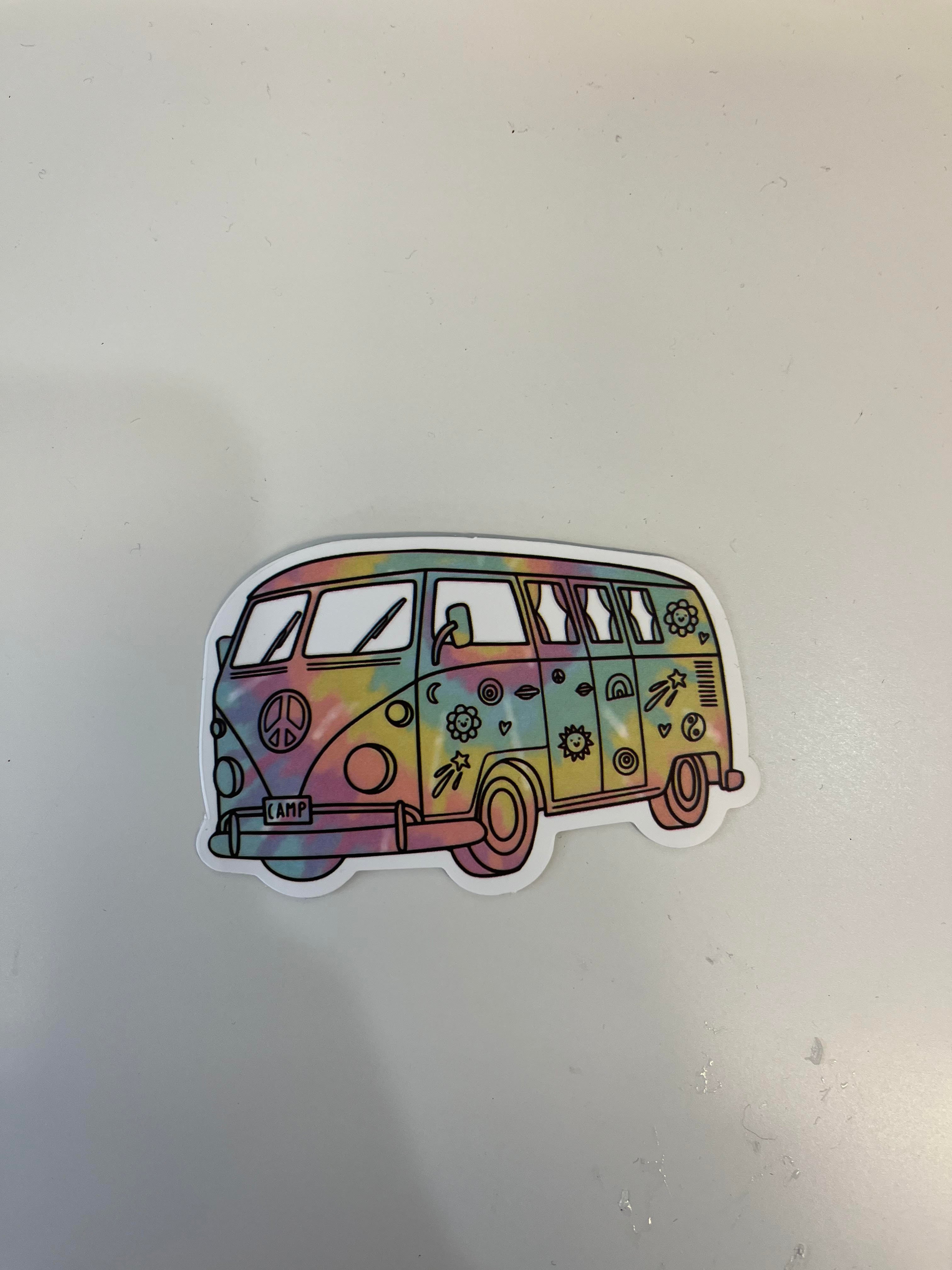 Tie-Dye Van Vinyl Sticker