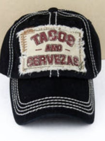 Tacos And Cervezas Distressed Baseball Hat