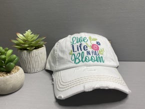 Live Life in Full Bloom - white