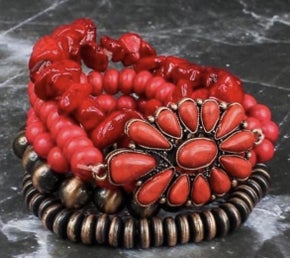 Set of 5 Bead & Stone Bracelets