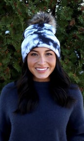 Bleached Blue Pom Hat