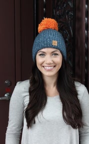 Blue & Orange Pom Hat