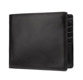 Mens RFID Black Leather Wallet