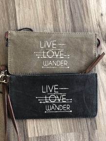 Live Love Wander Canvas Wallet - Upcycled Tent