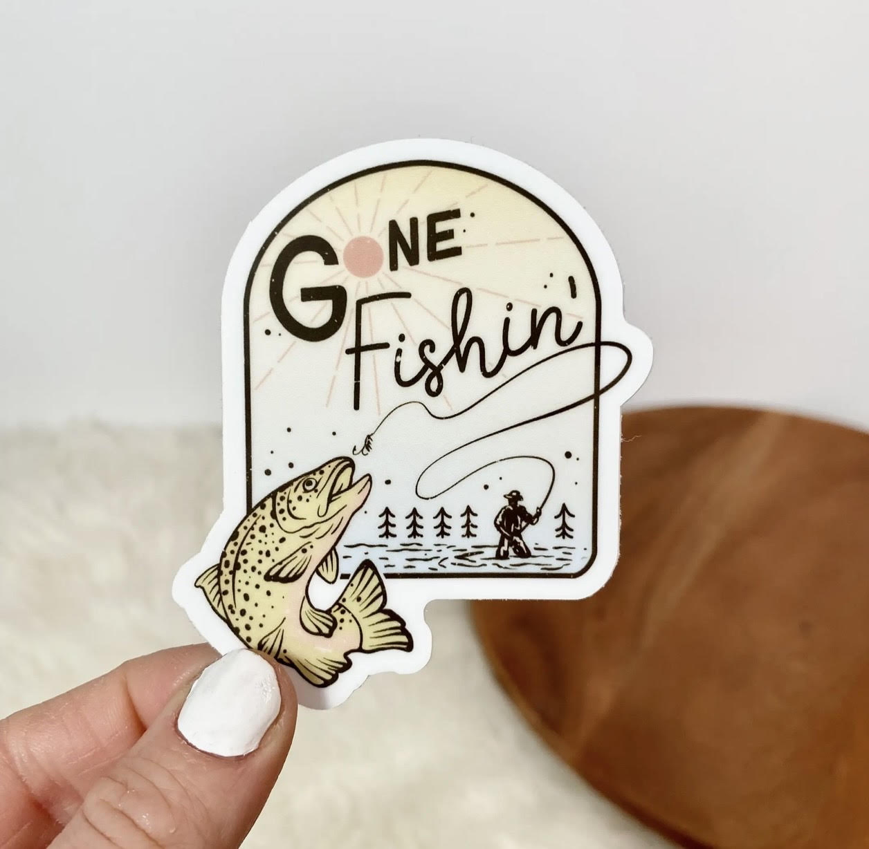 Gone Fishin' Vinyl Sticker
