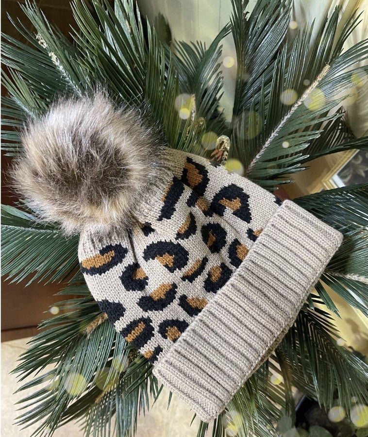 Leopard Pom Hat