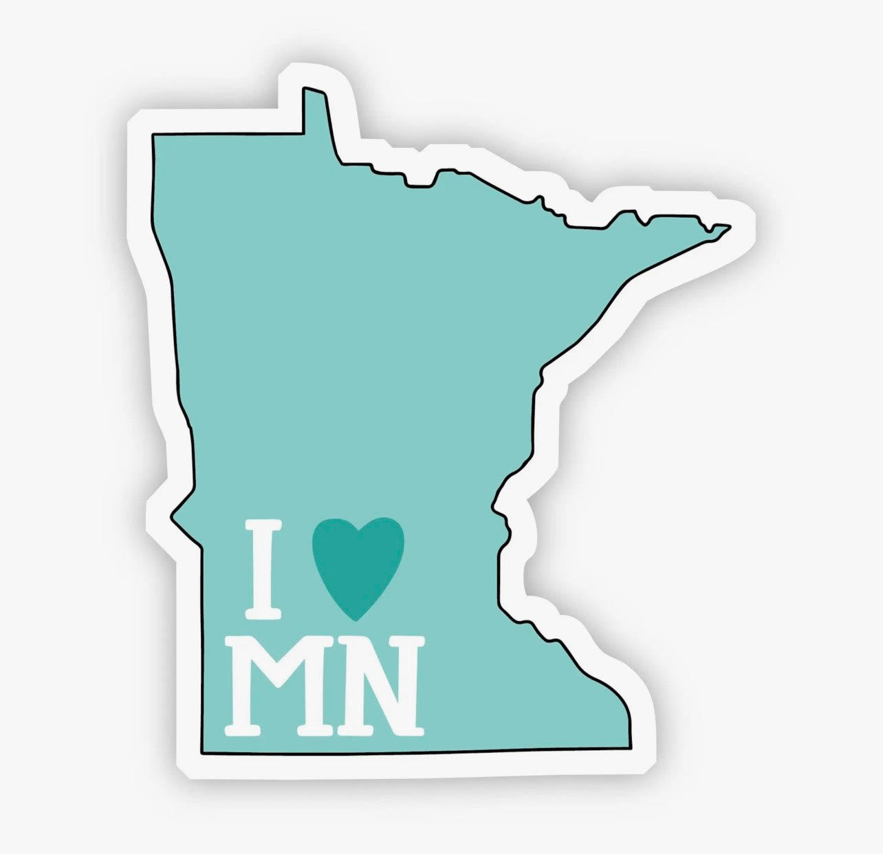 I Love Minnesota Teal Sticker