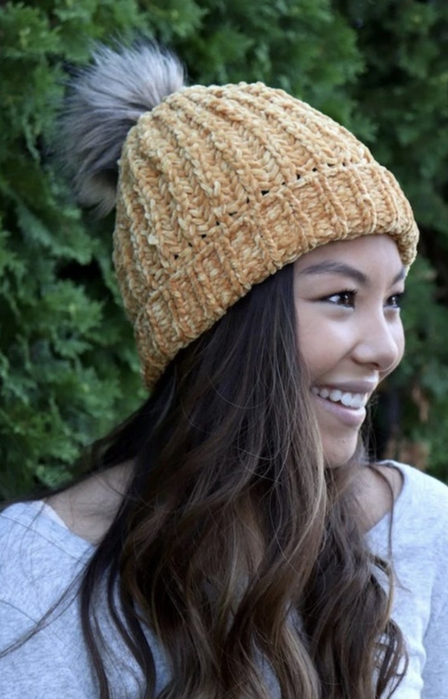 Golden Fleece Lined Pom Hat