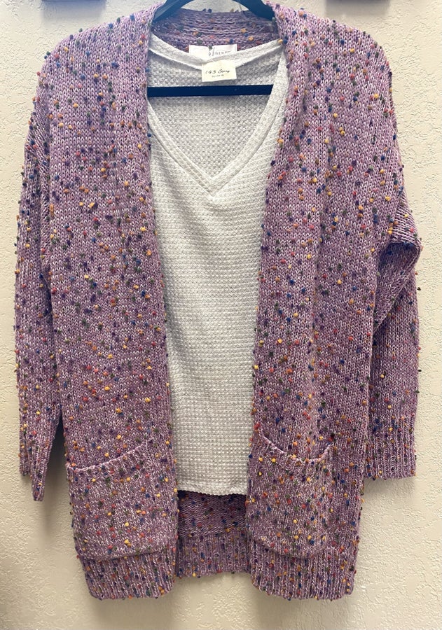 Spring Confetti Purple Sweater