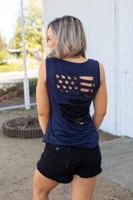 American Pride Flag Cut Out Tank