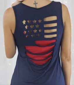 American Pride Flag Cut Out Tank