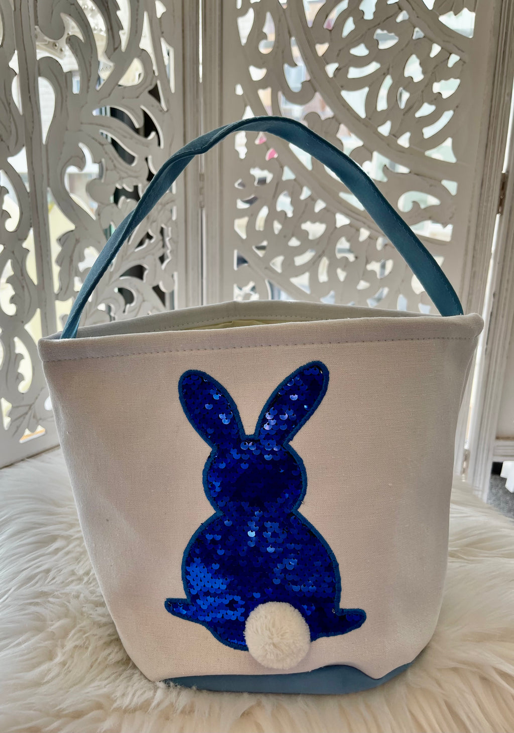 Reversible Sequin Bunny Easter Basket