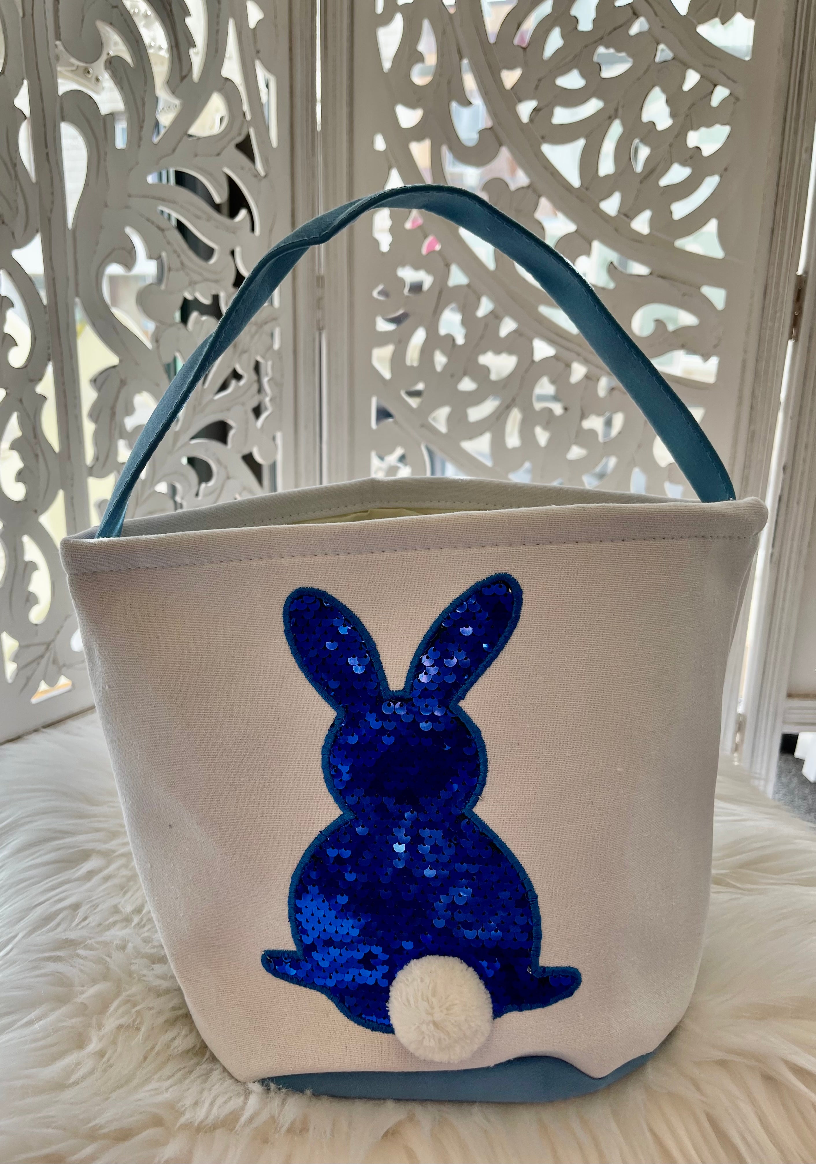 Reversible Sequin Bunny Easter Basket