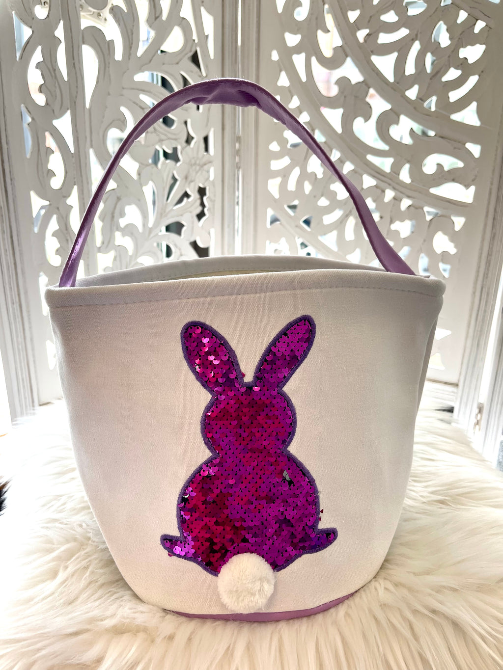 Reversible Sequin Bunny Easter Basket