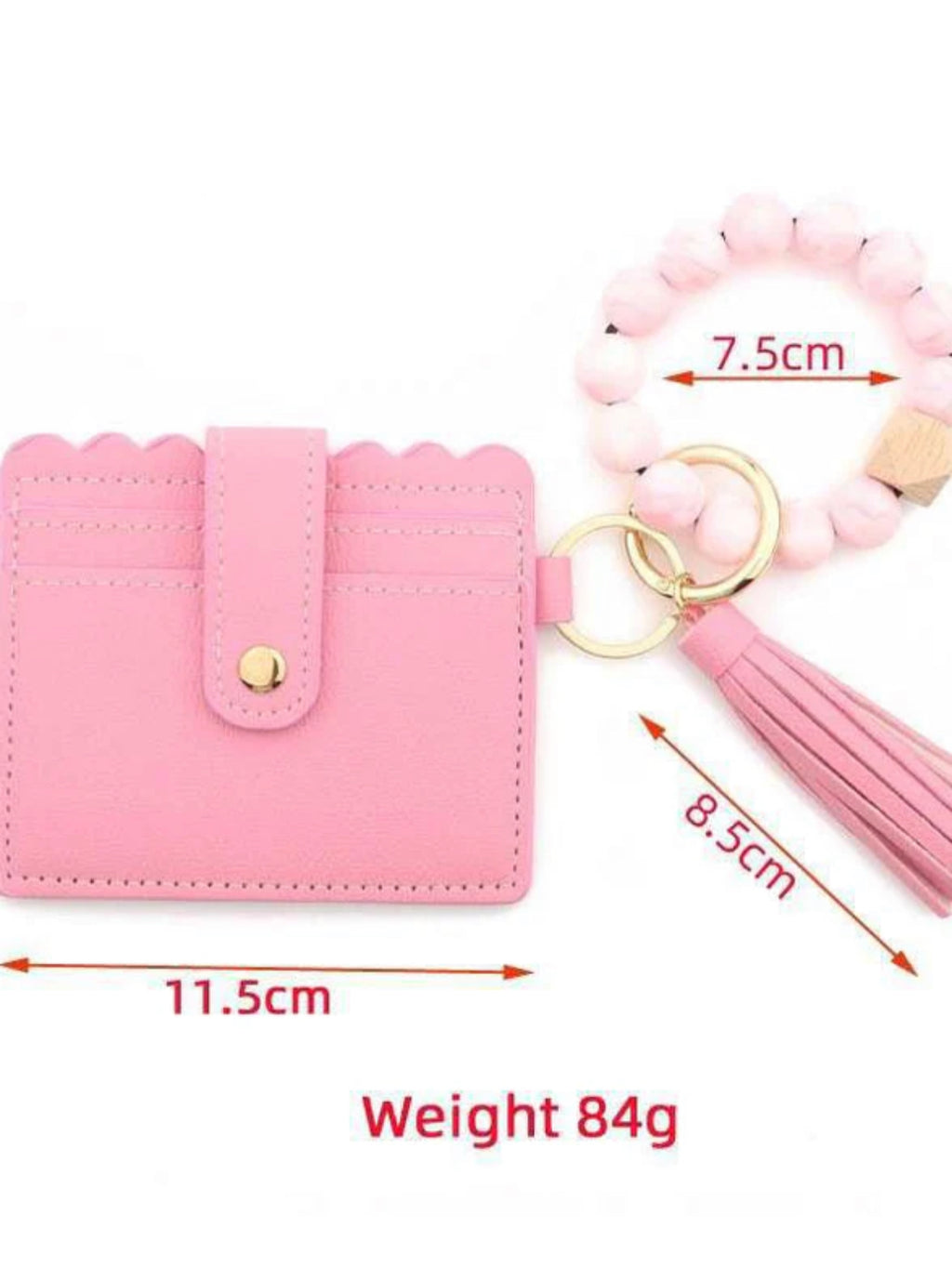 Beaded Tassel Cardholder Keychain