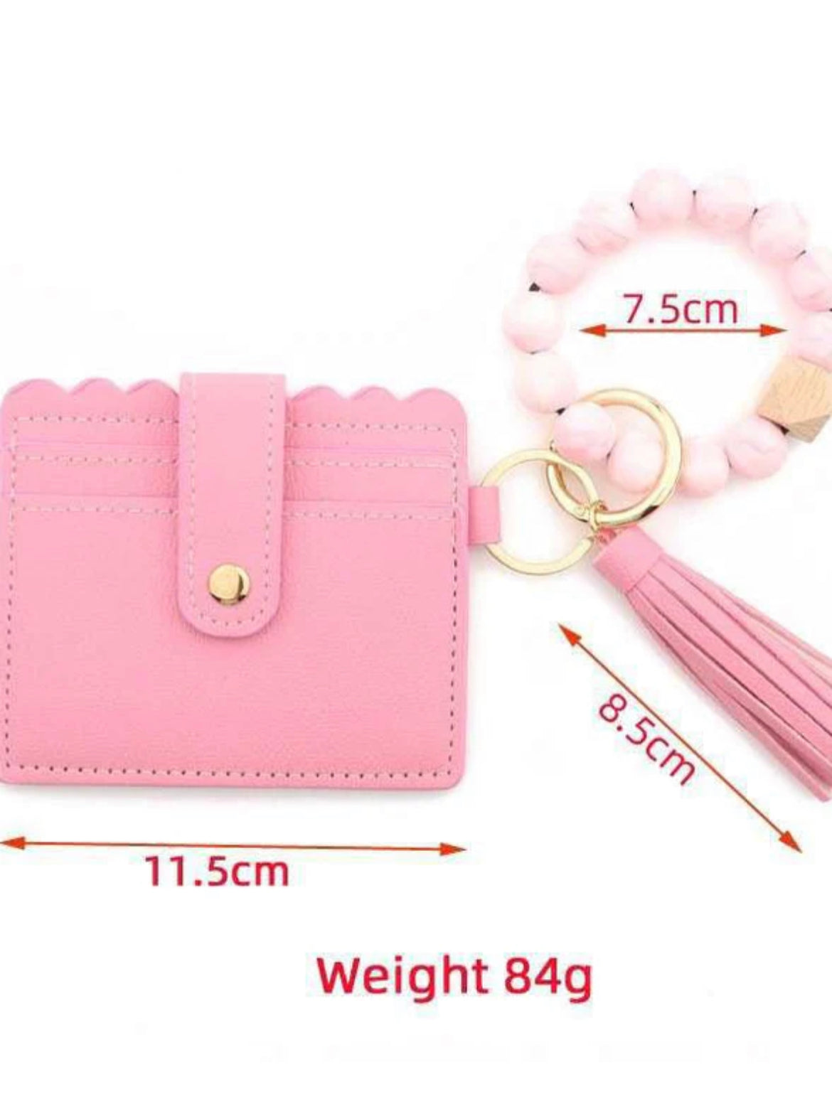 Beaded Tassel Cardholder Keychain