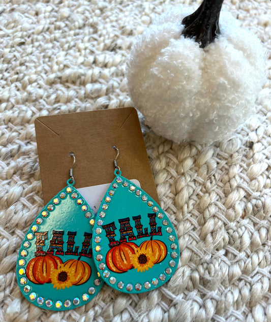 Fall Pumpkin Metal Earrings