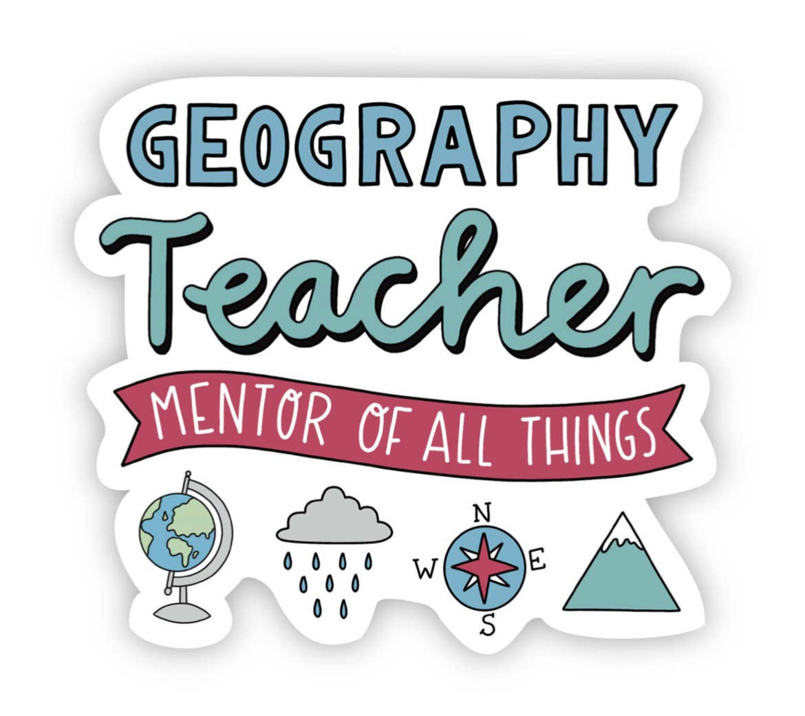 Geography Teacher Vinyl Sticker