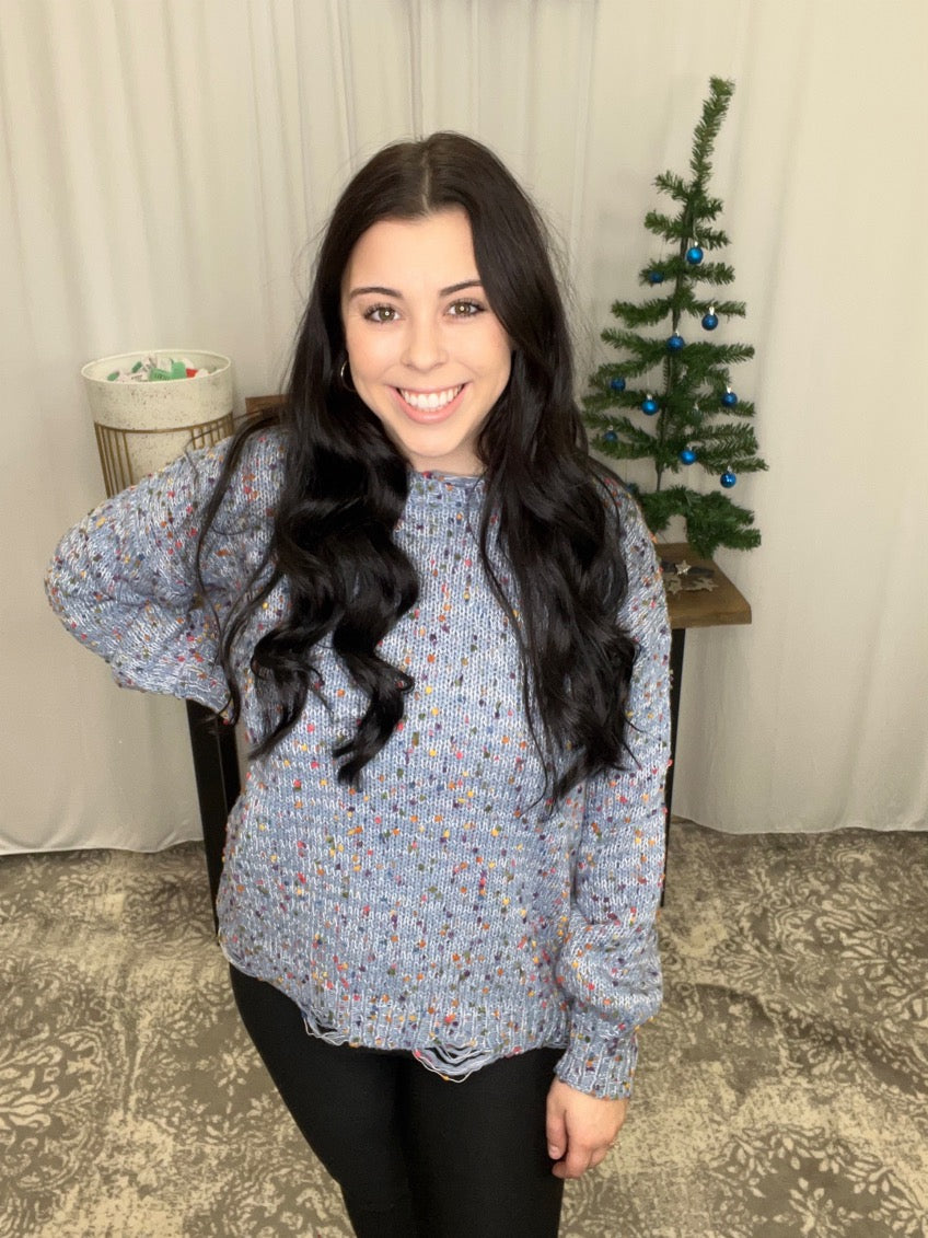 Confetti Sweater in Blue