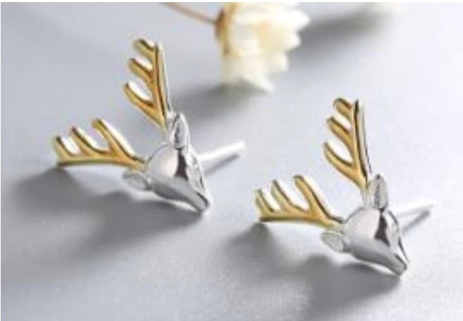 Gold Antler Earring