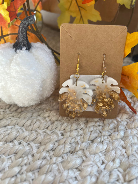 Gold Fleck Palm Earrings