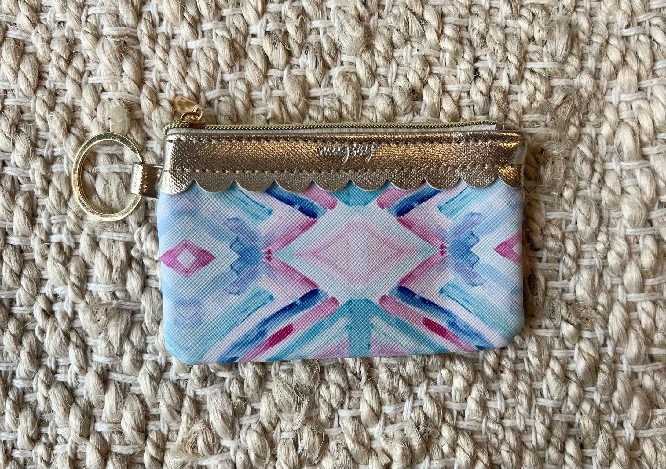 Blue and Pink Keychain Wallet