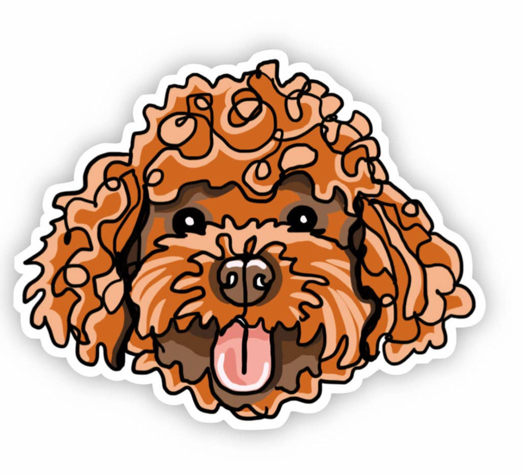 Goldendoodle Dog Vinyl Sticker
