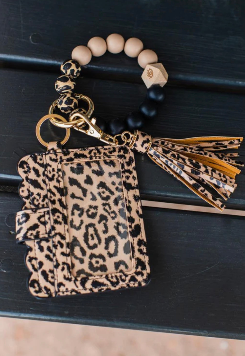 Beaded Tassel Cardholder Keychain