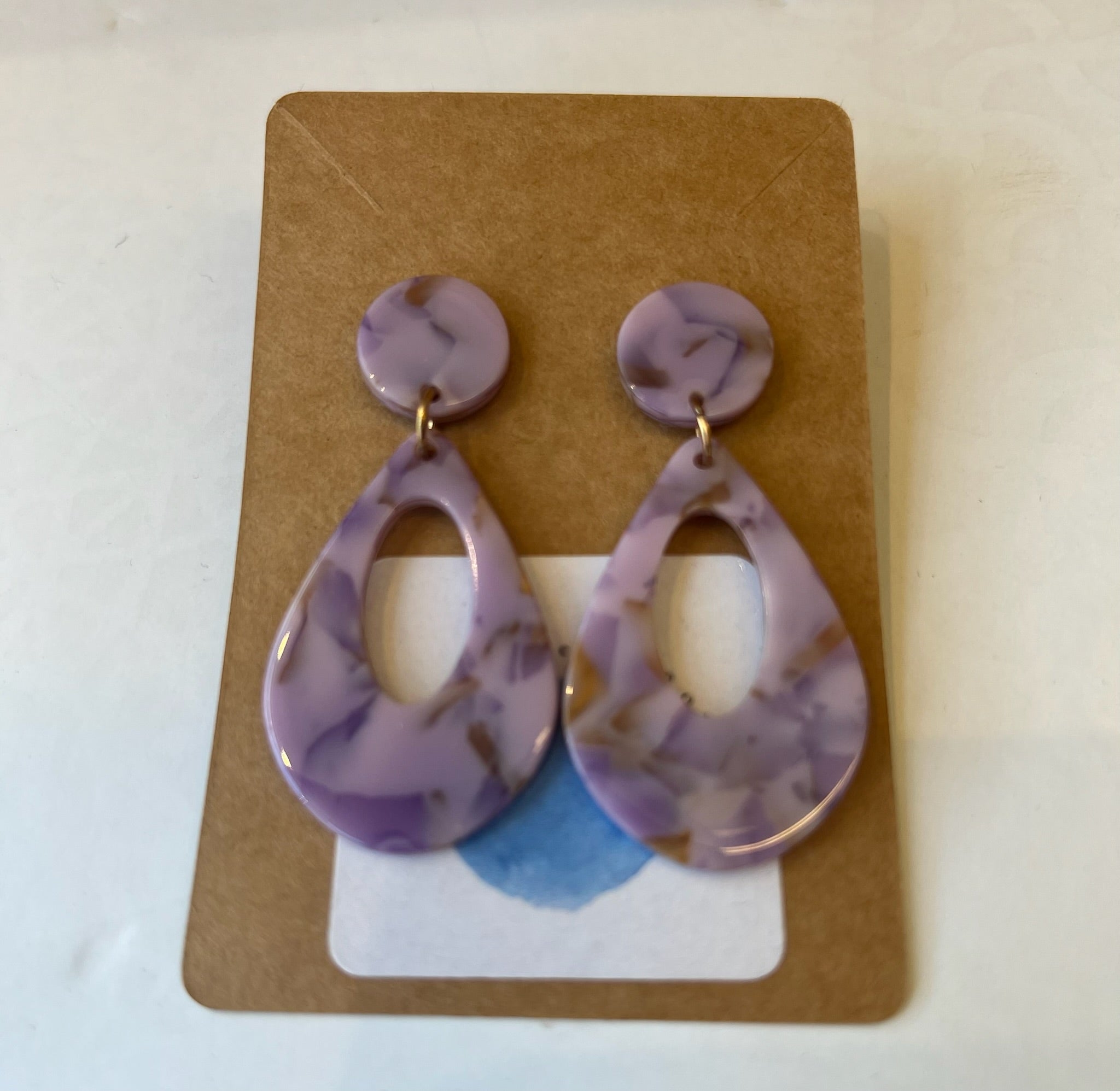 Purple Marbled Earrings