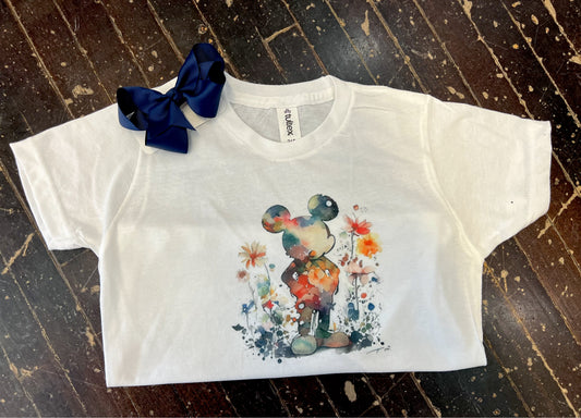 Mickey Mouse Watercolor Kids Tee