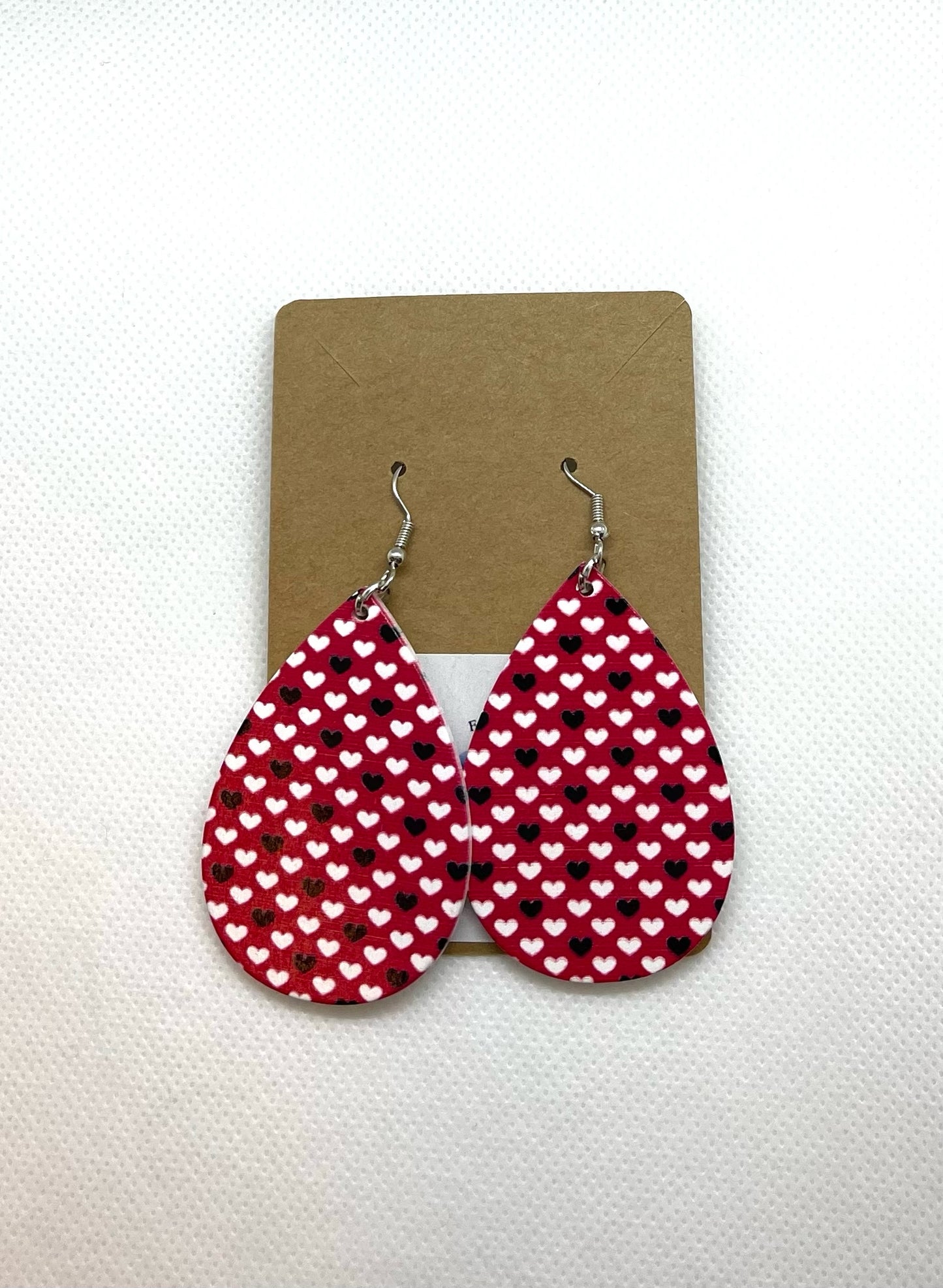 Black & White Heart Earrings