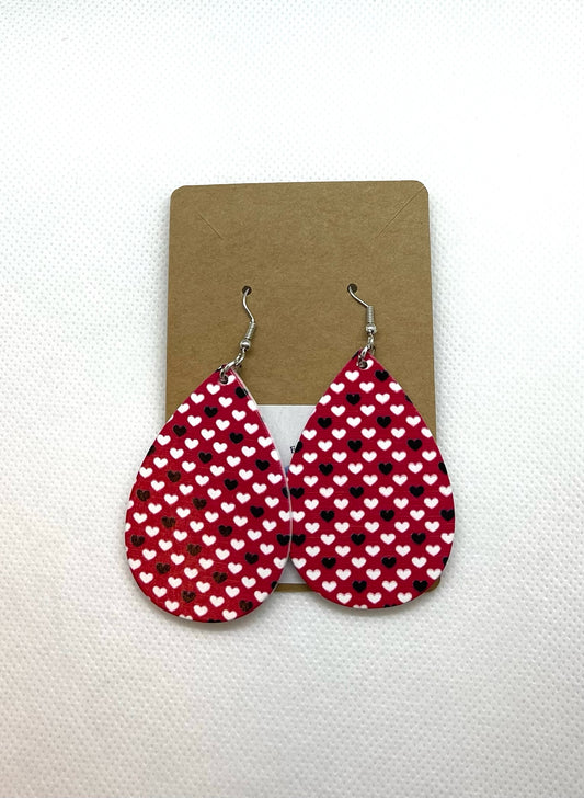 Black & White Heart Earrings